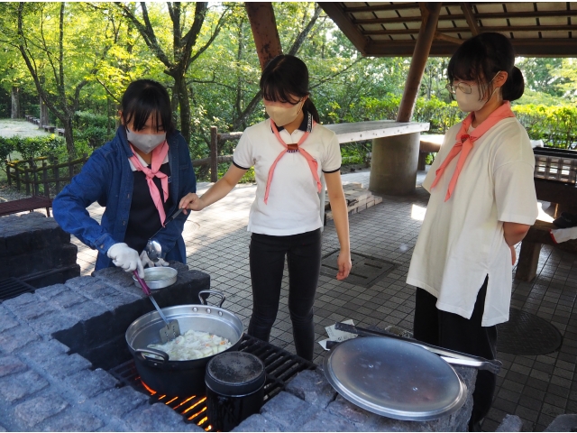 野外炊飯カレーライス作り