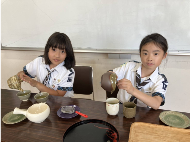 急須で緑茶を淹れました