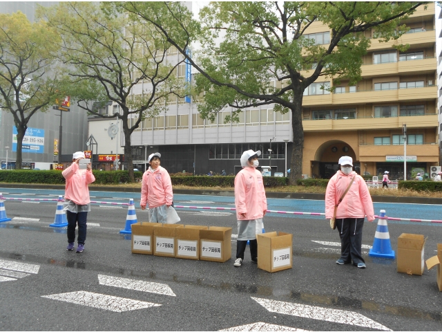 雨の中、がんばりました。