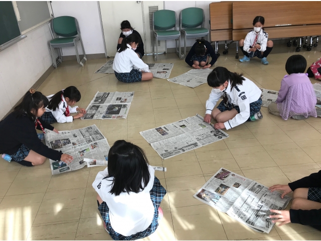 新聞紙でやり造り