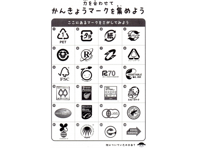 このマークが付いている環境に優しい商品を使いたいね。